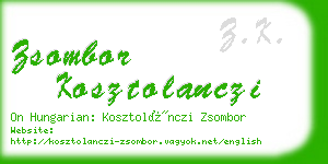 zsombor kosztolanczi business card